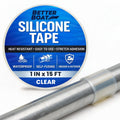 Better Boat Self Fusing Silicone Tape Waterproof Clear, Plumbing Tape for Leaks, Hose and Pipe Repair Tape, 1 in x 15 ft