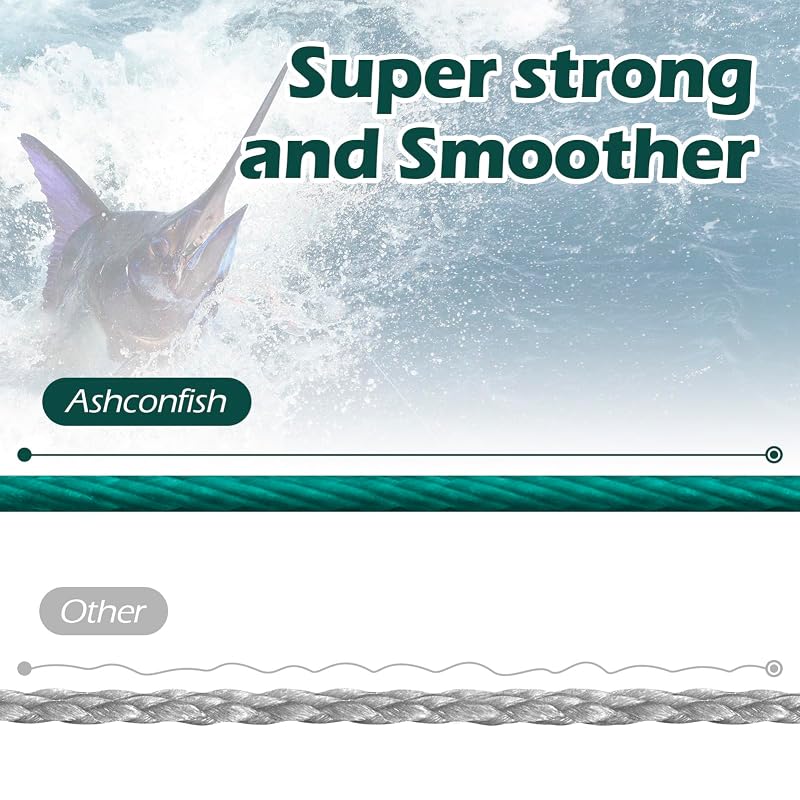Ashconfish 8-Strand Braided Fishing Line 1000M (328Yd) Abrasion-Resistant Zero Stretch