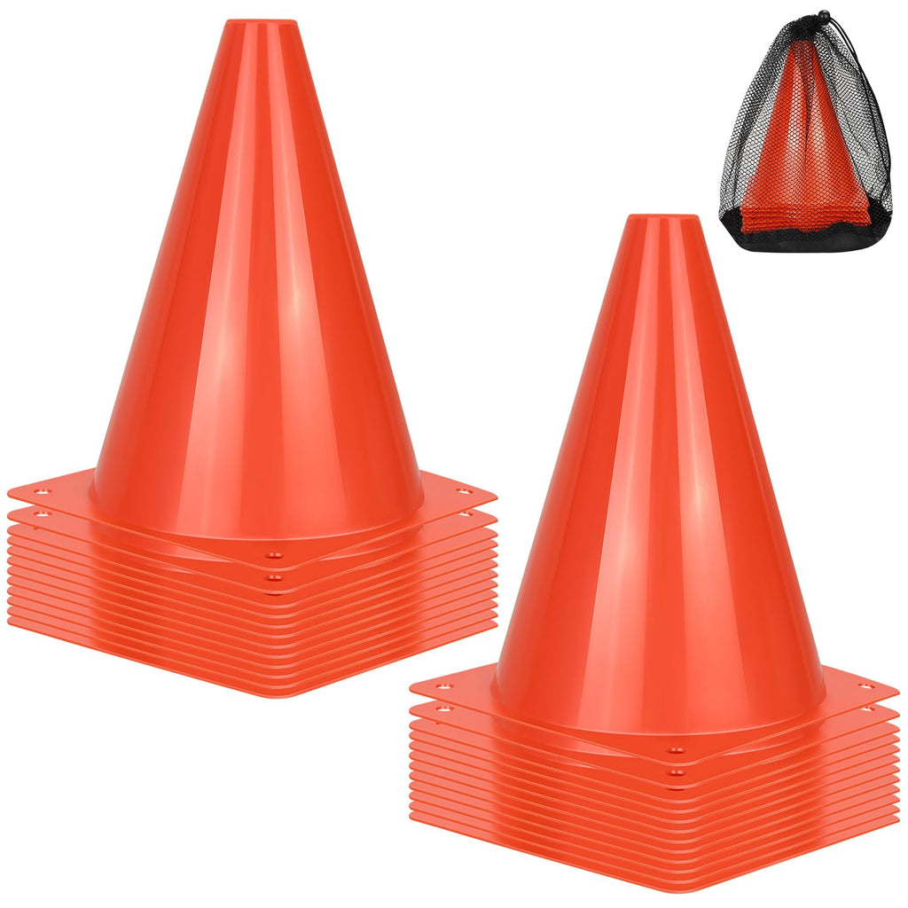 PXZBLG 24pcs Soccer Cones, 7 Inch Soccer Cones, Plastic Traffic Cones, Training Cones for Basketball Football Skating Drills Practice