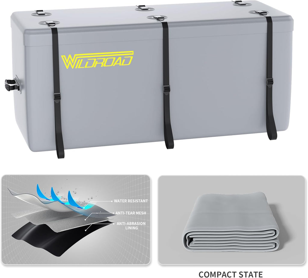WILDROAD Hitch Cargo Carrier Bag - 100% Waterproof with 18.2 Cubic Feet Capacity | 58.5" x 22" x 25" Size