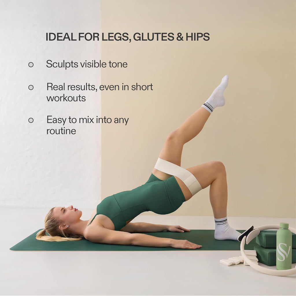 Premium Loop Resistance Bands Set - Non-Slip Fabric Booty Bands for Glutes & Legs (Light, Medium, Heavy) | Ideal for Pilates & Strength Training