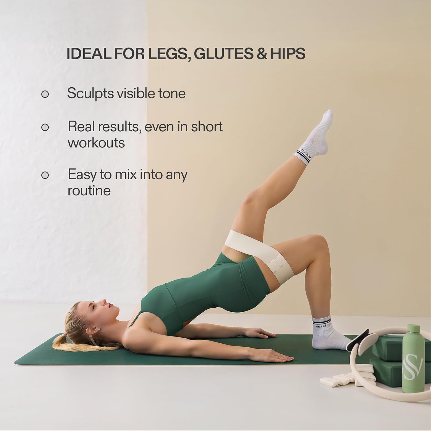 Premium Loop Resistance Bands Set - Non-Slip Fabric Booty Bands for Glutes & Legs (Light, Medium, Heavy) | Ideal for Pilates & Strength Training