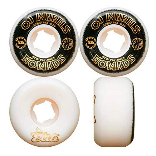 OJ 53mm Elite White Nomads 95a Skateboard Wheels
