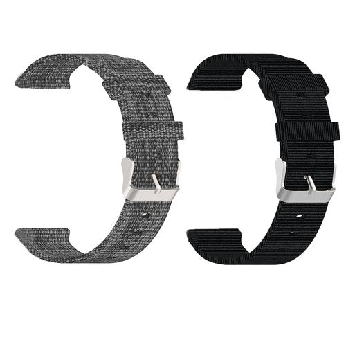 Lamshaw Compatible with Bark Watch Bands, Breathable Nylon Woven Fabric Replacement Accessory Strap Compatible with Bark Watch 1.5 Inches (2 pack-Black+Gray)