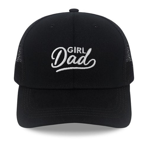 SJUDHHG Girl Dad Hat, Mens Birthday Gift Ideas, Adjustable Embroidered Funny Trucker Hat Black