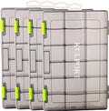 3600 Tackle Box by [Brand Name] - Plastic Storage Organizer with Removable Dividers | 4 Pack Grey Lure Tray