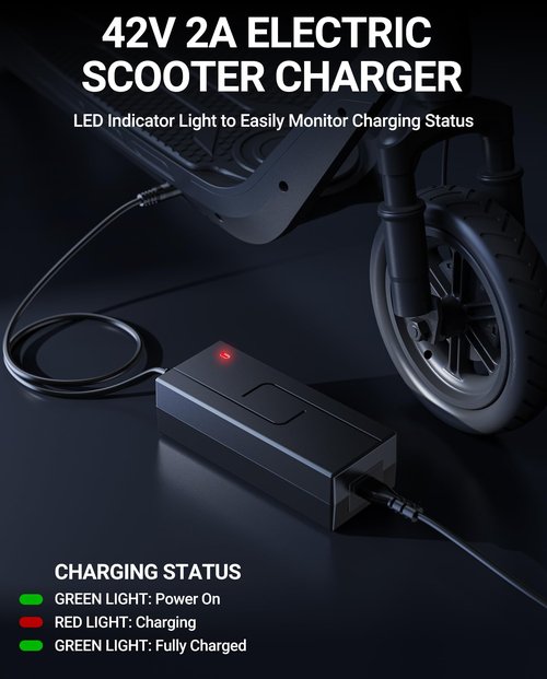 SAYSOLAK 42V 2A Electric Scooter Charger for GOTRAX GXL V2, Apex, G4, G3, G2, Glider, XR Elite, XR Ultra, Astro, Tour XP, Eclipse, Fusion Scooters, 9.8Ft Power Supply Adapter for 36V Lithium Battery