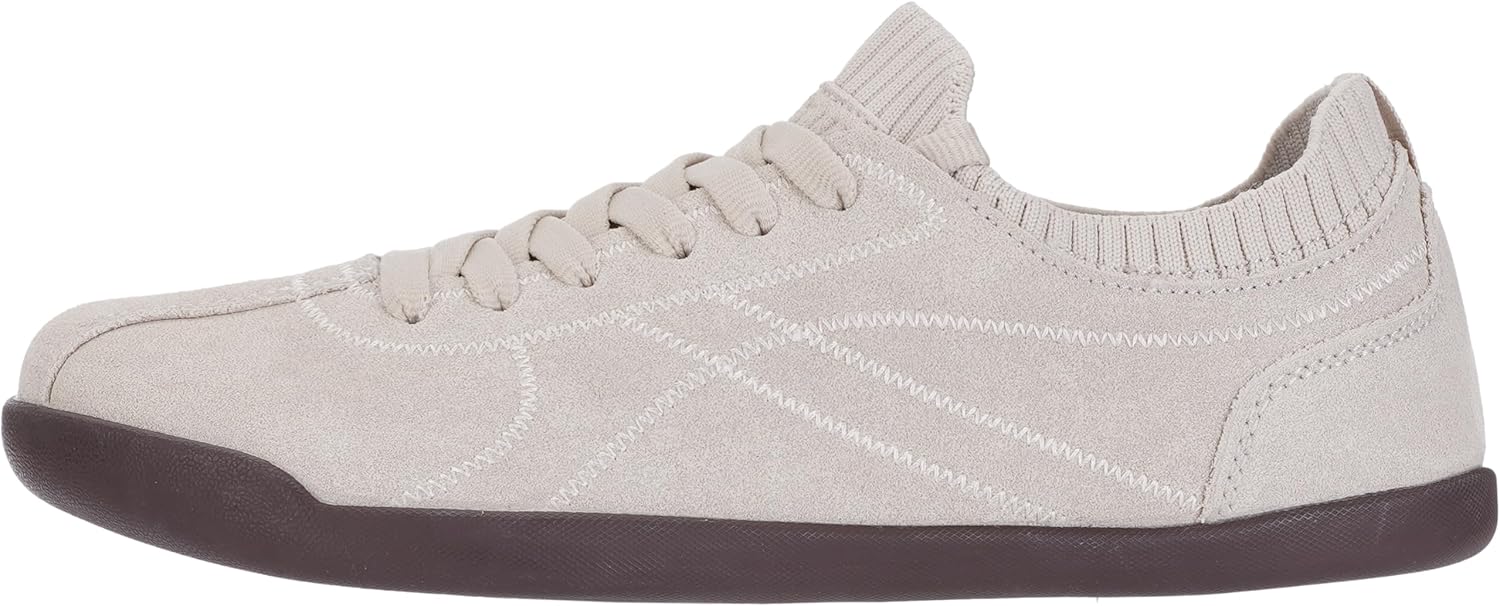 WHITIN Women's Barefoot Walking Sneakers - Suede Slip-On Design with Wide Toe Box