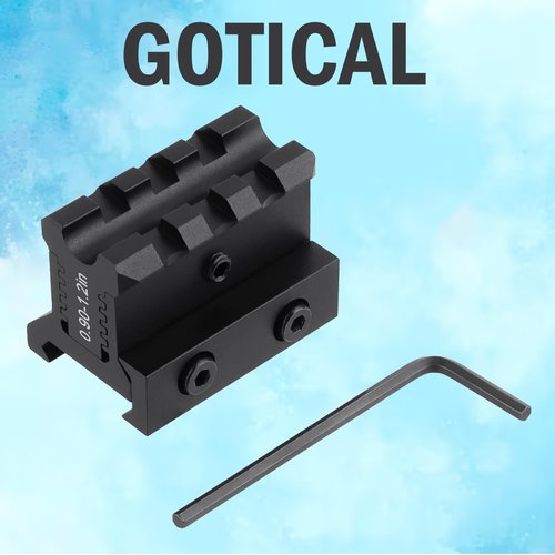 Gotical Picatinny Riser Mount Adjustable Height Lockdown Series with Quick Release, 1.57" L | 3 Slots, Raise 0.9-1.2 inches, Scalloped Picatinny Slots for Scopes (PO1 - Quick Release, 1.57" L|3)