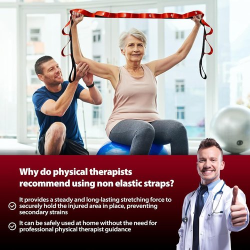 Acozycoo Stretching Strap - 10 Loop Yoga Strap for Physical Therapy & Flexibility Training