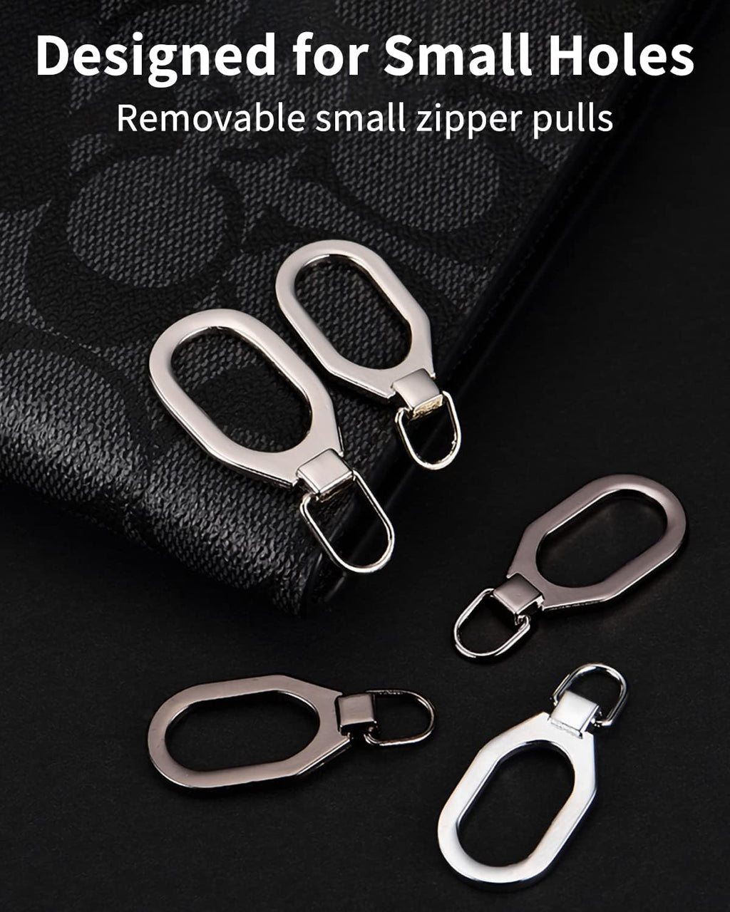 Zipper Pull Replacement 32 Pack, Universal Replacement Zipper Pull Kit, Replacement Zipper Pulls Tab, Luggage Zipper Pulls for Backpacks, Purses, Jackets, Boots (4 Styles 4 Sizes)