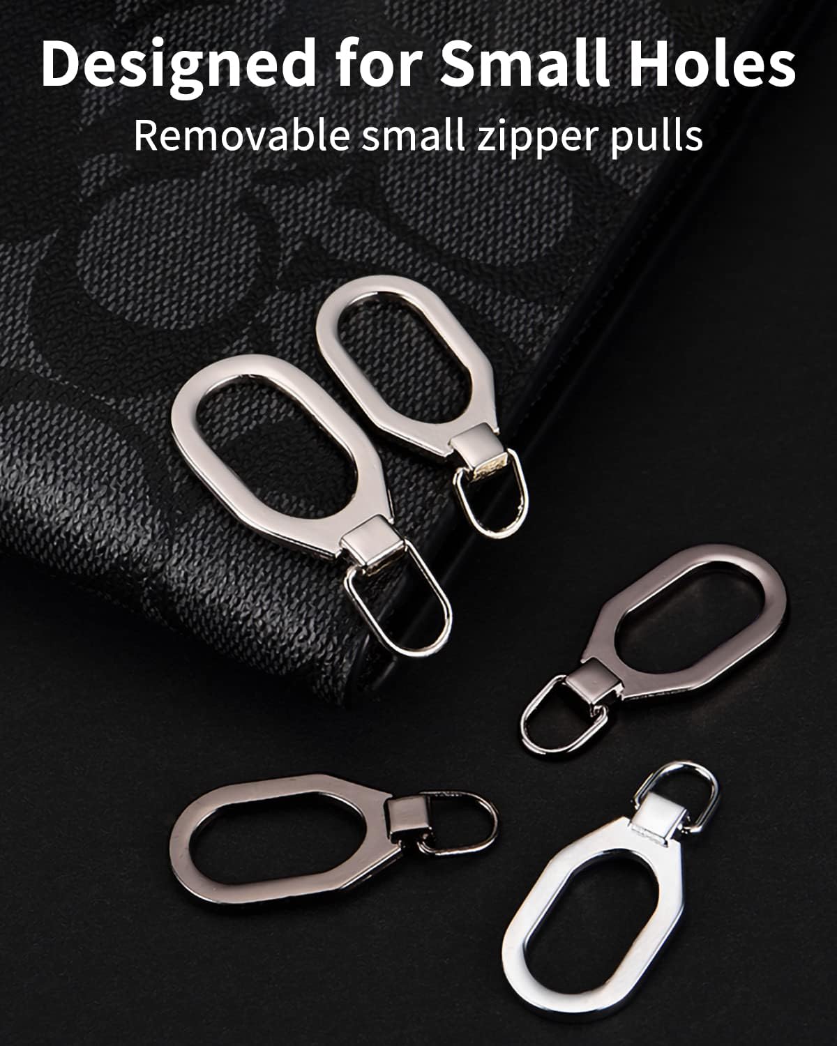 Zipper Pull Replacement 32 Pack, Universal Replacement Zipper Pull Kit, Replacement Zipper Pulls Tab, Luggage Zipper Pulls for Backpacks, Purses, Jackets, Boots (4 Styles 4 Sizes)