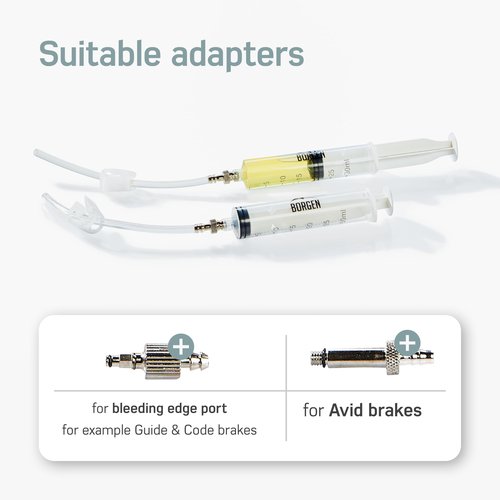 Borgen Bike Brake Bleeder Kit for AVID SRAM Hydraulic Disc Brakes - Complete Bleeding Kit with Step-by-Step Instructions and 250ml (8.45oz) DOT 5.1 Brake Fluid for Perfect Bike Maintenance