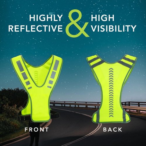 MaximalPower Reflective Vest - Adjustable Safety Gear for Night Walking | Ideal for Men, Women, Kids