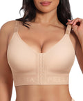 SHAPELLX Post Surgery Bras - Wireless Compression Mastectomy Bra with Adjustable Straps | Front Closure Design