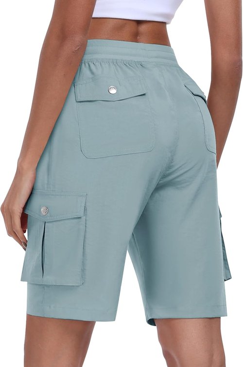 MoFiz Women's Lightweight Hiking Cargo Shorts - Quick Dry Athletic Shorts with 6 Pockets for Summer Travel