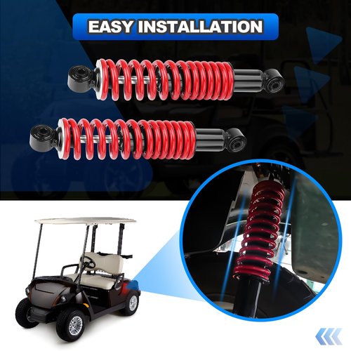 Rear Golf Cart Shock Absorbers Heavy Duty with Springs Compatible with 1995-up Yamaha Gas and Electric G14 G16 G19 G20 G22 G29 Models Replace# JN4-F2210-00, JN3-F2210-00 (RED)