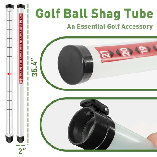 Golf Ball Retriever Professional Picker Golf Ball Shag Tube Plastic Release Retrievers Collector Practice Pick-up Sucker Tool, 35.4 Inch (Black)