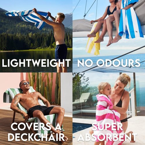 Dock & Bay Beach Towel - Quick Dry & Sand Free - Compact & Lightweight - 100% Recycled - Large Cabana in Waikiki Coral Red