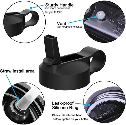 The Mass Wide Mouth Straw Lid Compatibility Most Sports Water Bottle (Cobalt)