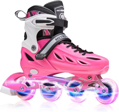 METROLLER Adjustable Inline Skates - Light Up Wheels for Kids & Adults | 4 Sizes Available