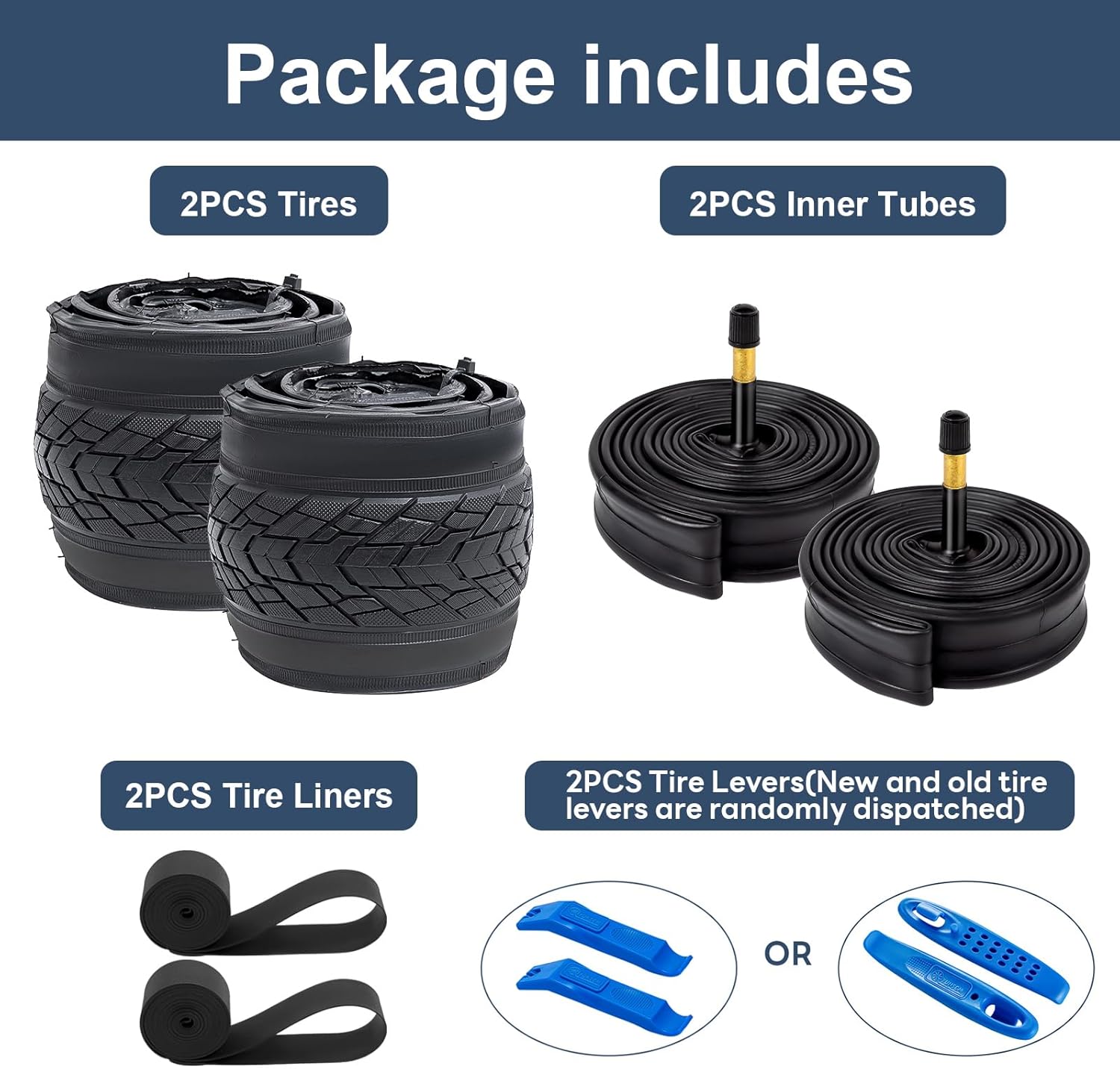 Skiennix 700C Bike Tires - Heavy Duty 700x45C with Tubes & Rim Strips | Durable Cycling Set