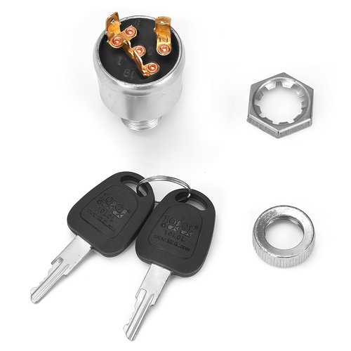 10L0L Golf Cart Ignition Switch for EZGO TXT, Medalist, Marathon, Workhorse, ST, Shuttle Golf Cart, Uniquely Keyed Starter, 4 Terminals Prong, Replace 33639G01, 33639G03, 00568G6, 17137G1,17063G1