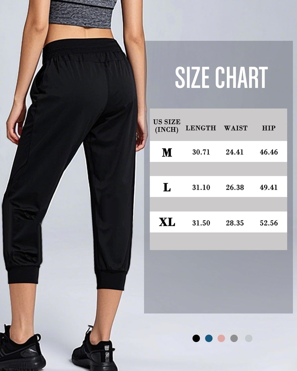 Taiyin 5 Pack Women's Ultra Soft Lounge Capri Joggers Sweatpants with Pockets for Athletic Running Yoga Workout Lounge Pants (L)