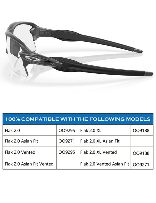Replacement Earsocks & Nosepieces Rubber Kits for Oakley Flak 2.0 OO9295|Flak 2.0 XL OO9188 Sunglass - Grey
