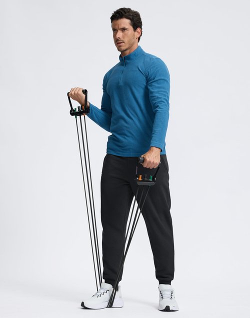 G Gradual Men's Cotton Fleece Lined Joggers with Zipper Pockets Athletic Running Workout Gym Sweatpants Winter Warm Pants Black
