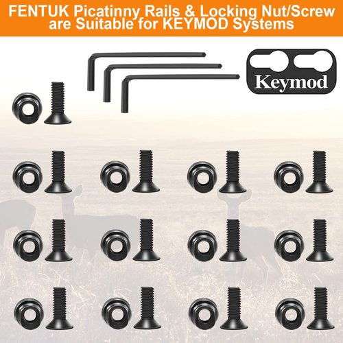 FENTUK Single Keymod Picatinny Rails Set 3 5 7 9 11 13 Slot with 13 T-Nuts & 13 Screws, 3 Allen Wrench - Black