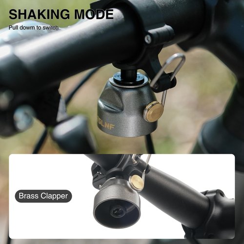 JJZOUEN Mountain Bike Bells Dual-Mode Ringing Bell, Copper Alloy Sturdy Bicycle Bell, MTB Trail Bell with Dual Modes, Adults Bike Bell for 22.2-31.8mm Bicycle Handlebars