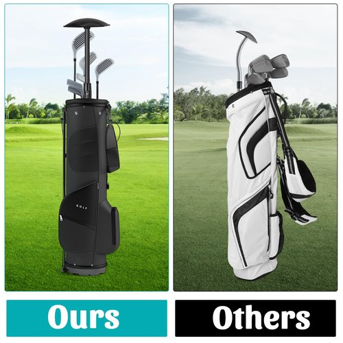 Carperipher Golf Travel Bag Support Pole, Golf Club Travel Bag Support System, Adjustable Aluminum Alloy Golfs Protection Kit with Rubber Top Cover
