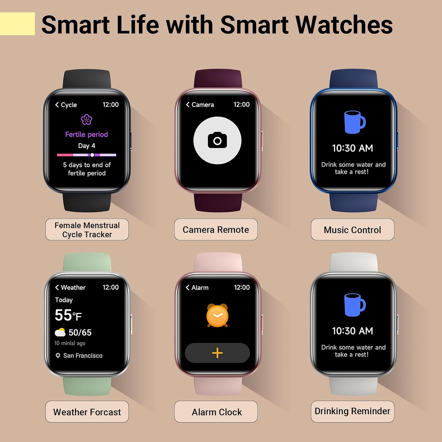 Skiennix Smartwatch for Women - 1.8'' Fitness Tracker with Alexa, Heart Rate Monitor & 120 Sports Modes