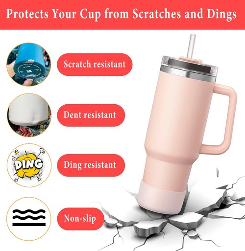 KTKUDY Silicone Boot for Stanley Quencher Tumbler H2.0 & Hydro Flask | 2-Pack Protective Accessories