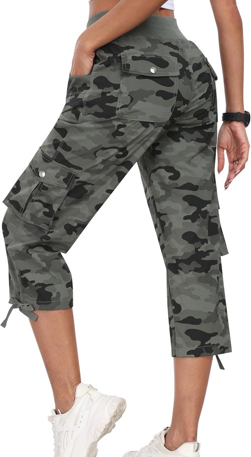 MoFiz Women's Capri Pants - Lightweight Casual Capris with Pockets | Dressy Loose Fit for Hiking