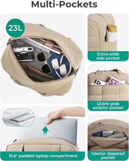 BAGSMART Gym Bag - Water-Resistant Travel Duffel with Shoe Compartment | Medium Desert Color
