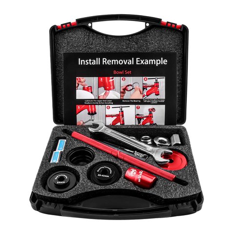 MUQZI Bottom Bracket Bearing Install Removal and Headset Press-in Tool MTB Road Bike Multifunction Tools Kit for BB86 BB30 BB92 PF30, Red