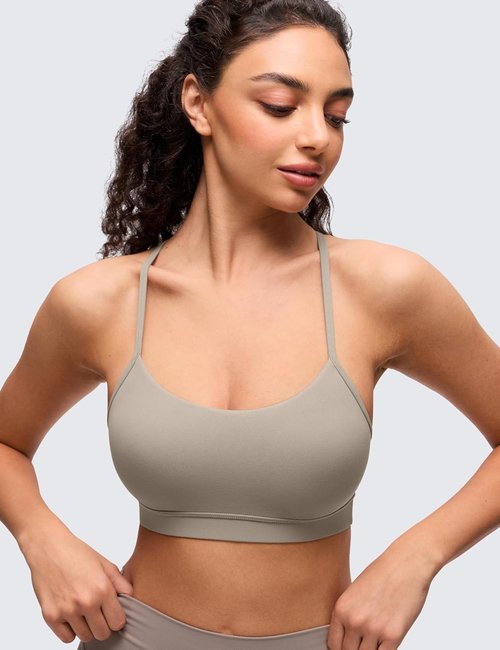 CRZ YOGA Y Back Sports Bra for Women - Padded Racerback, Low Impact Yoga Top in Butterluxe Fabric