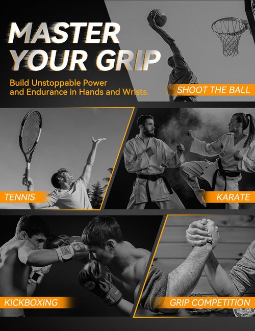 Grip Strength Trainer 4 Pack, 100LB-250LB Hand Gripper Strengthener, Non-Slip Heavy-Duty Forearm Strengthener, Hand Gripper for Muscle Building and Hand Rehabilitation Exercising with Gift Box