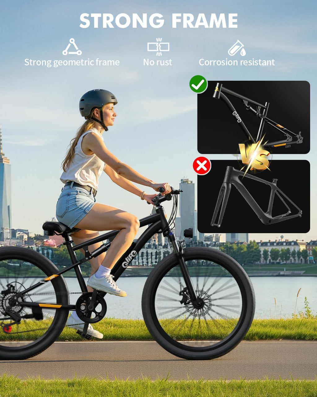 Qlife Racer Electric Bike - 21-Speed Lightweight E-MTB with 1000W Motor & 375Wh Battery | 26" Tires, 40-Mile Range