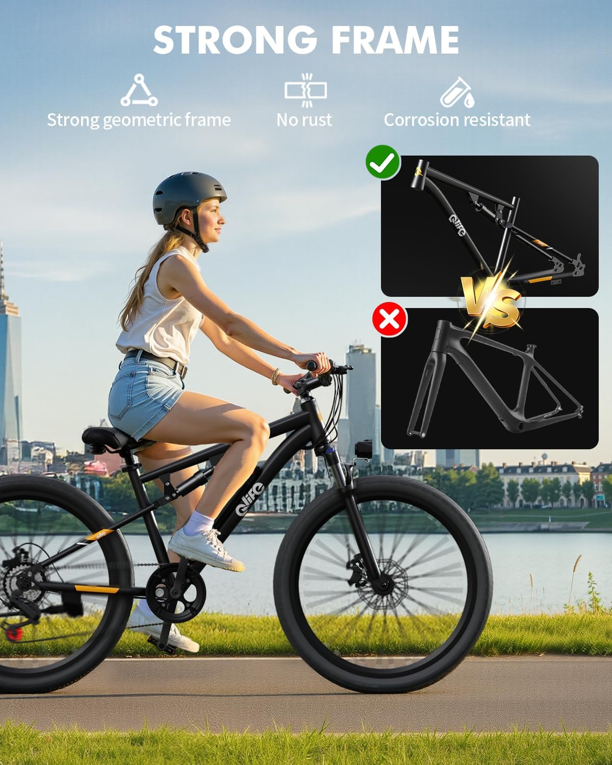 Qlife Racer Electric Bike - 21-Speed Lightweight E-MTB with 1000W Motor & 375Wh Battery | 26" Tires, 40-Mile Range