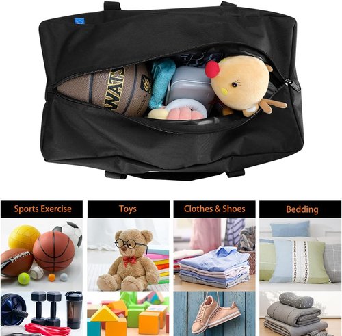 COOLBEBE Travel Duffle Bag - 24x12x12 Inch | Water-Resistant Mid-Size Weekender for Camping & Sports Gear, Black