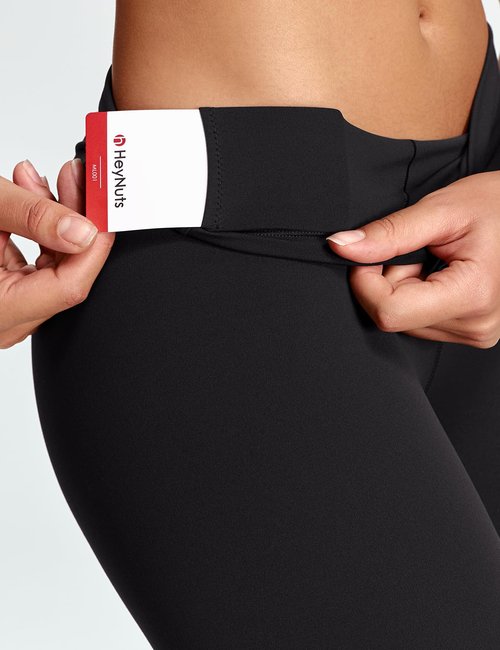 HeyNuts Yoga Pro Leggings for Women, Buttery Soft High Waisted Compression Workout Lounge Yoga Pants Full Length 28" Black M(8/10)