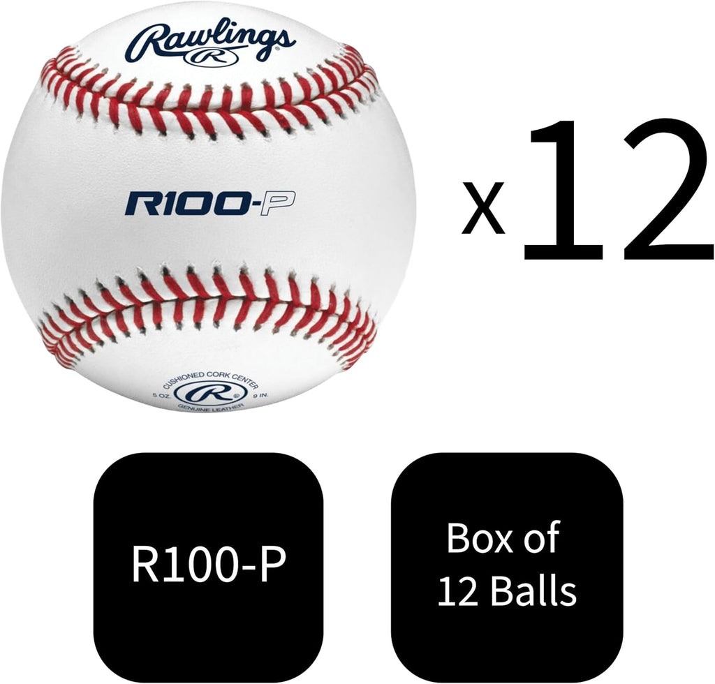 Rawlings Practice Baseballs - R100-P & FSR100-P | Ideal for Collegiate, High School & Youth Teams