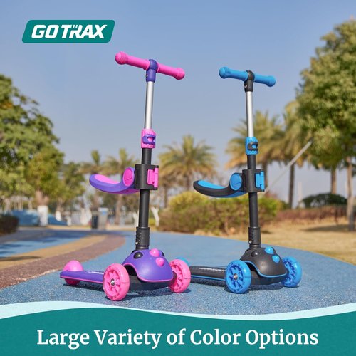 Gotrax KS3 Pro Kick Scooter for Kids - Removable Seat, Light-Up Wheels & Adjustable Handlebar | Ages 2-8