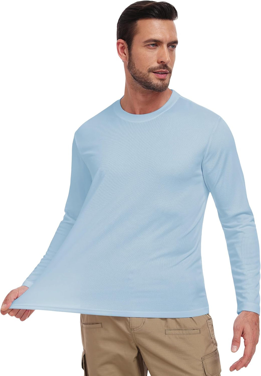 Skiennix Men's UPF 50+ Long Sleeve Tee - UV Sun Protection Quick Dry Athletic Shirt