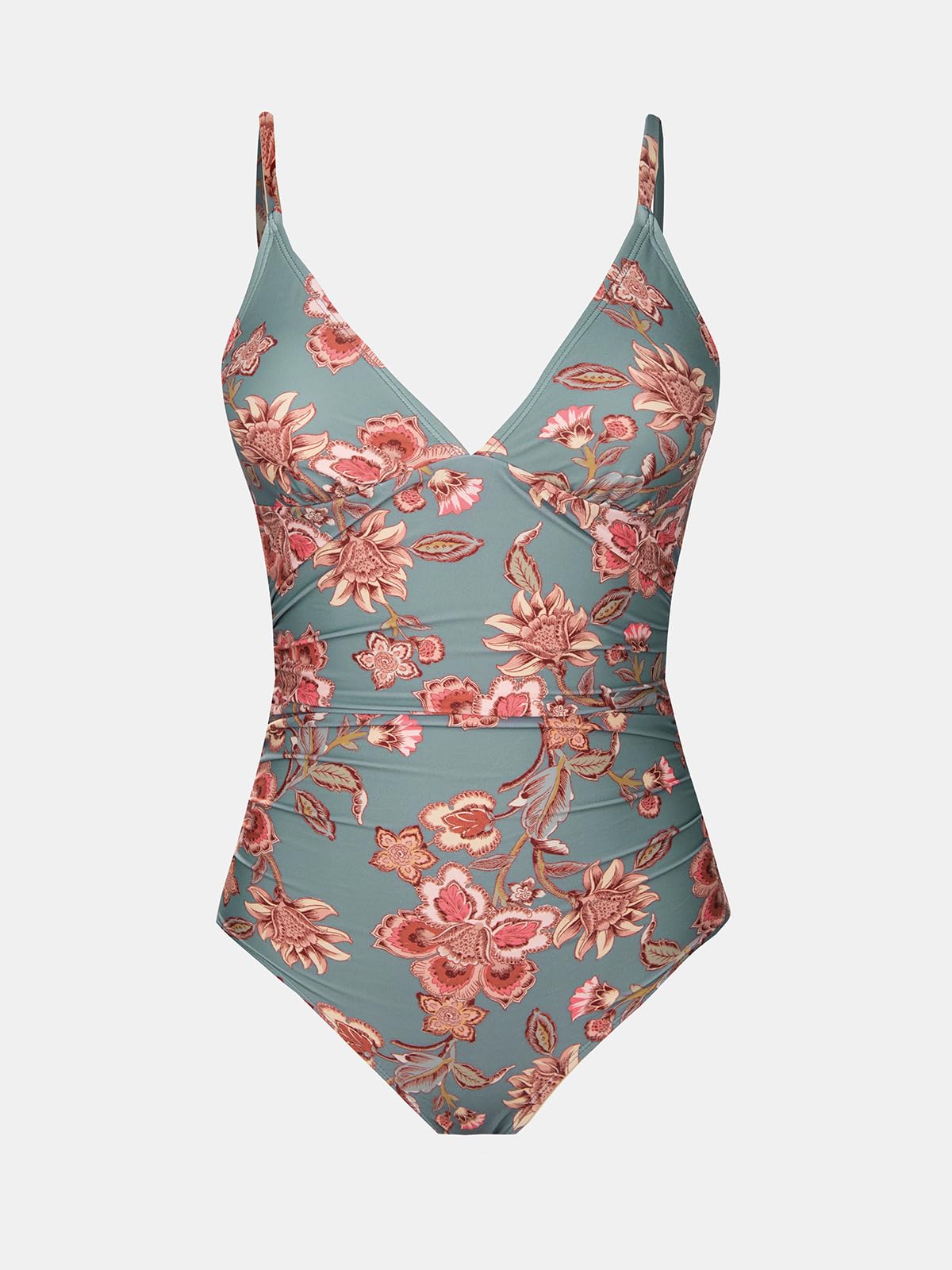 CUPSHE Women's One Piece Swimsuit Tummy Control Bathing Suit V Neck Swimwear L