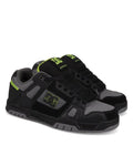 DC Men's Stag Skate Shoe, Black/Grey/Lime, 7