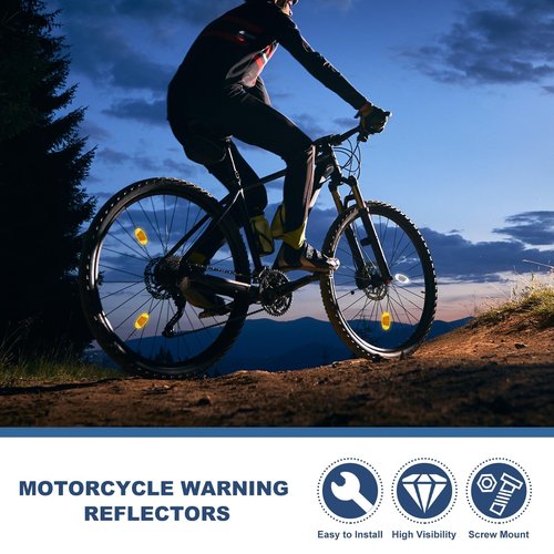 PATIKIL Bike Wheel Reflectors, 10 Pcs Plastic Universal Oval Safety Bicycle Wheel Rim Reflective Warning Reflective for Trailer Mountain Bike Bicycles Night Riding, Blue
